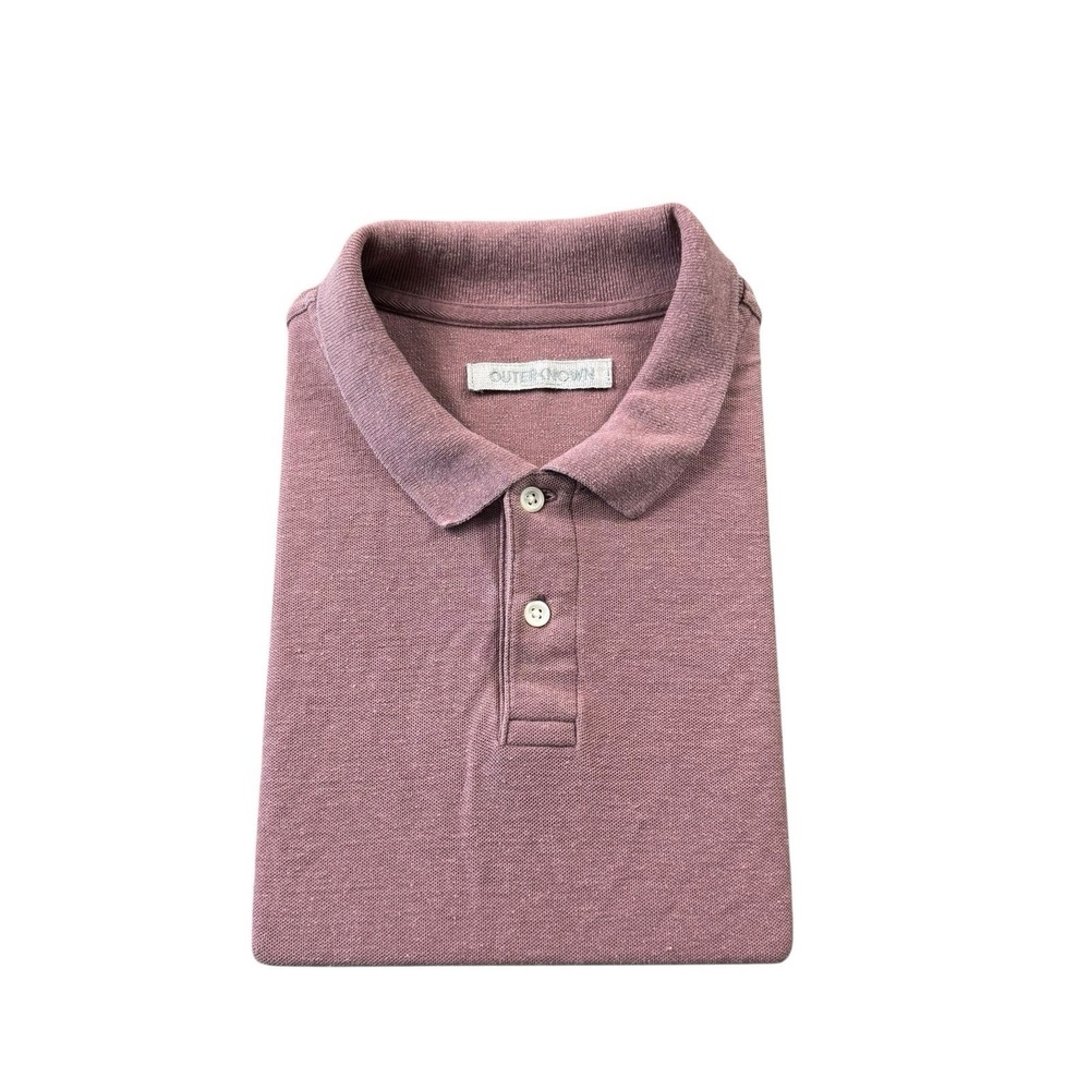 Outerknown Pink Hemp Cotton Blend Men's S/S Polo Shirt Size M
